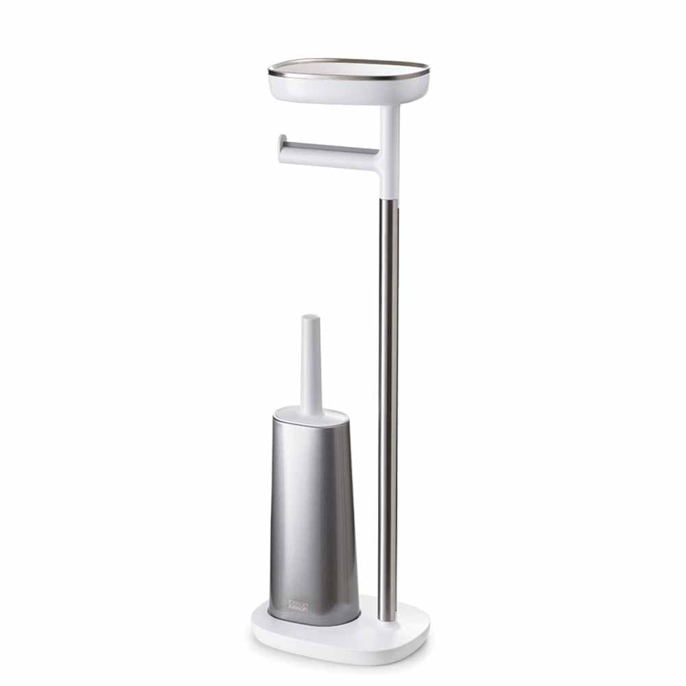 Toilet paper holder EASY with toilet brush FLEX silver
