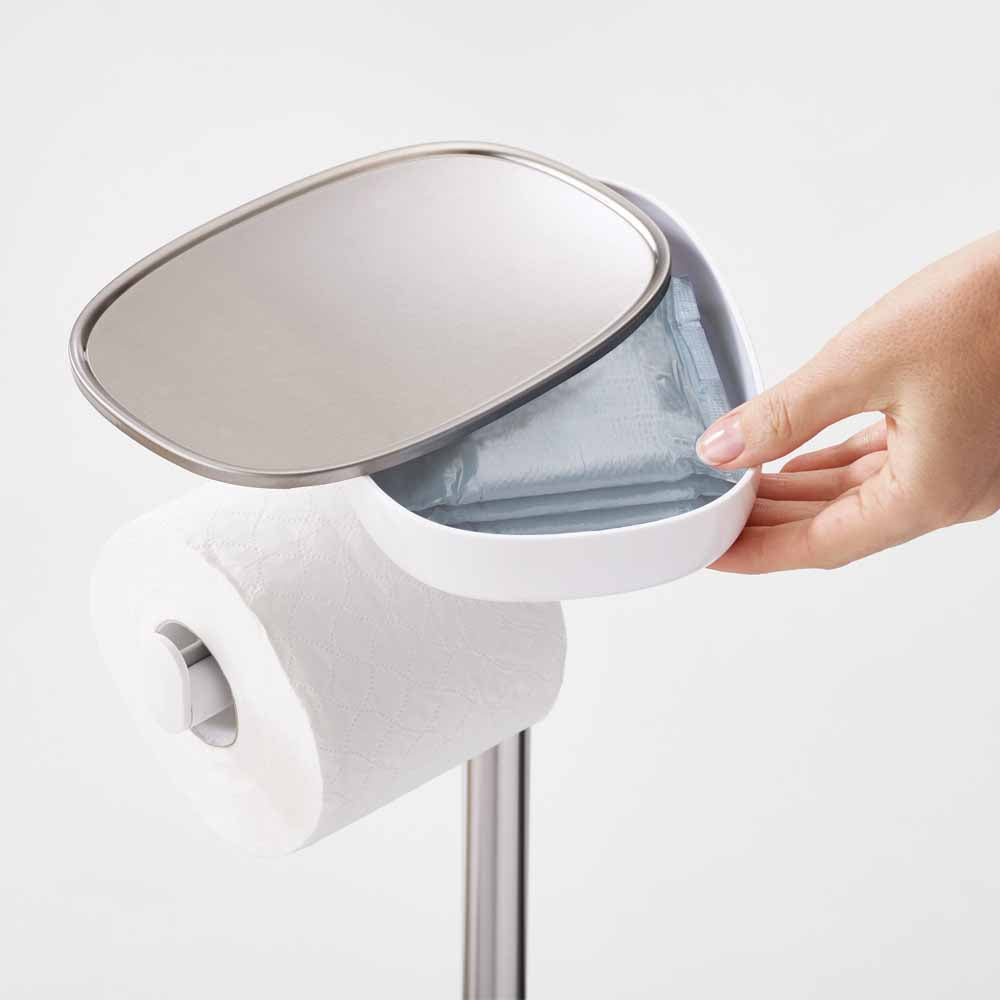 Toilet paper holder EASY with toilet brush FLEX silver