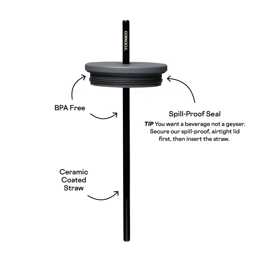 כוס פיית קש 710ML תכלת נוצץ