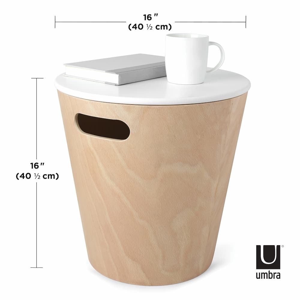 שרפרף עץ לאחסון עם מכסה