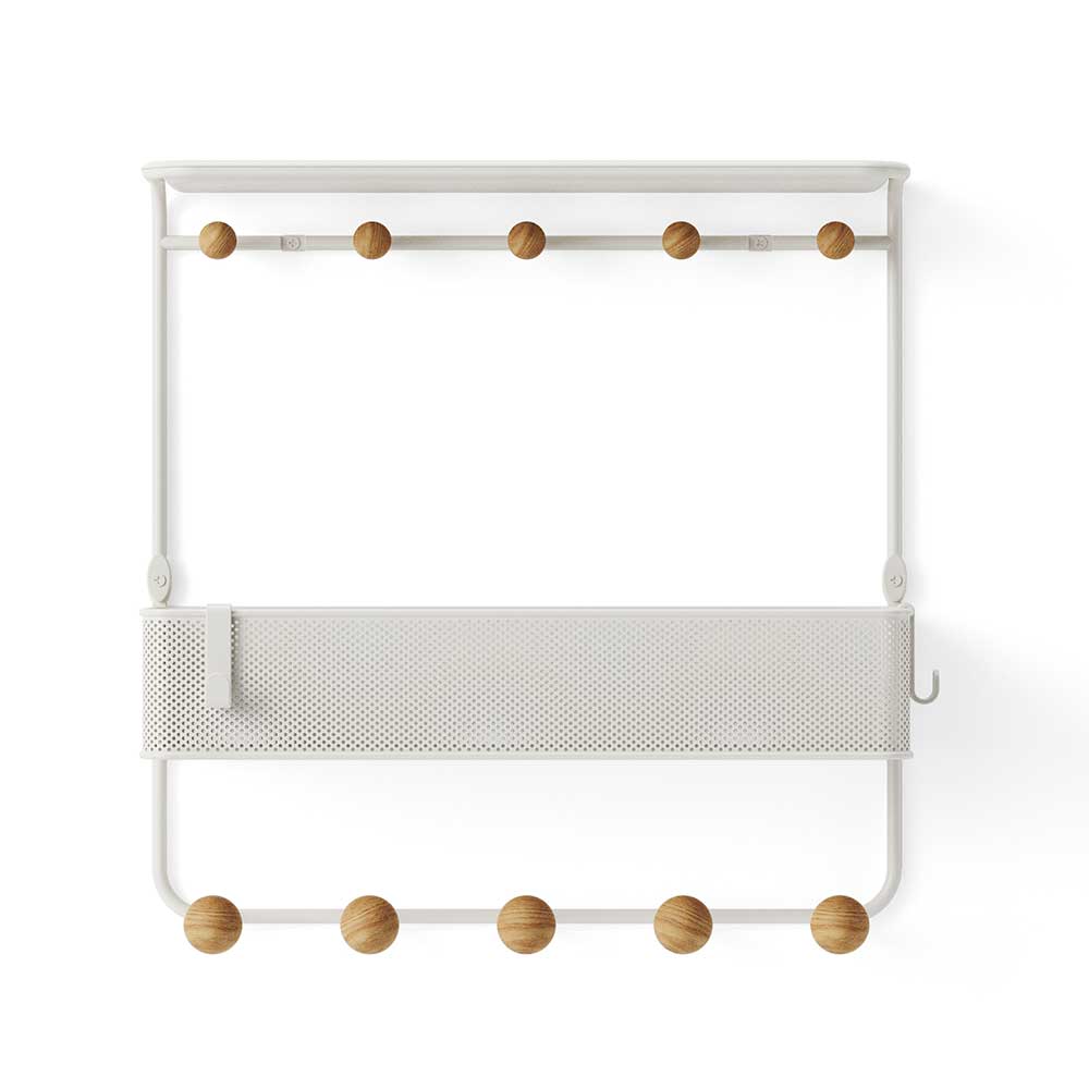 מתלה כפול עם אחסון Estique לבן