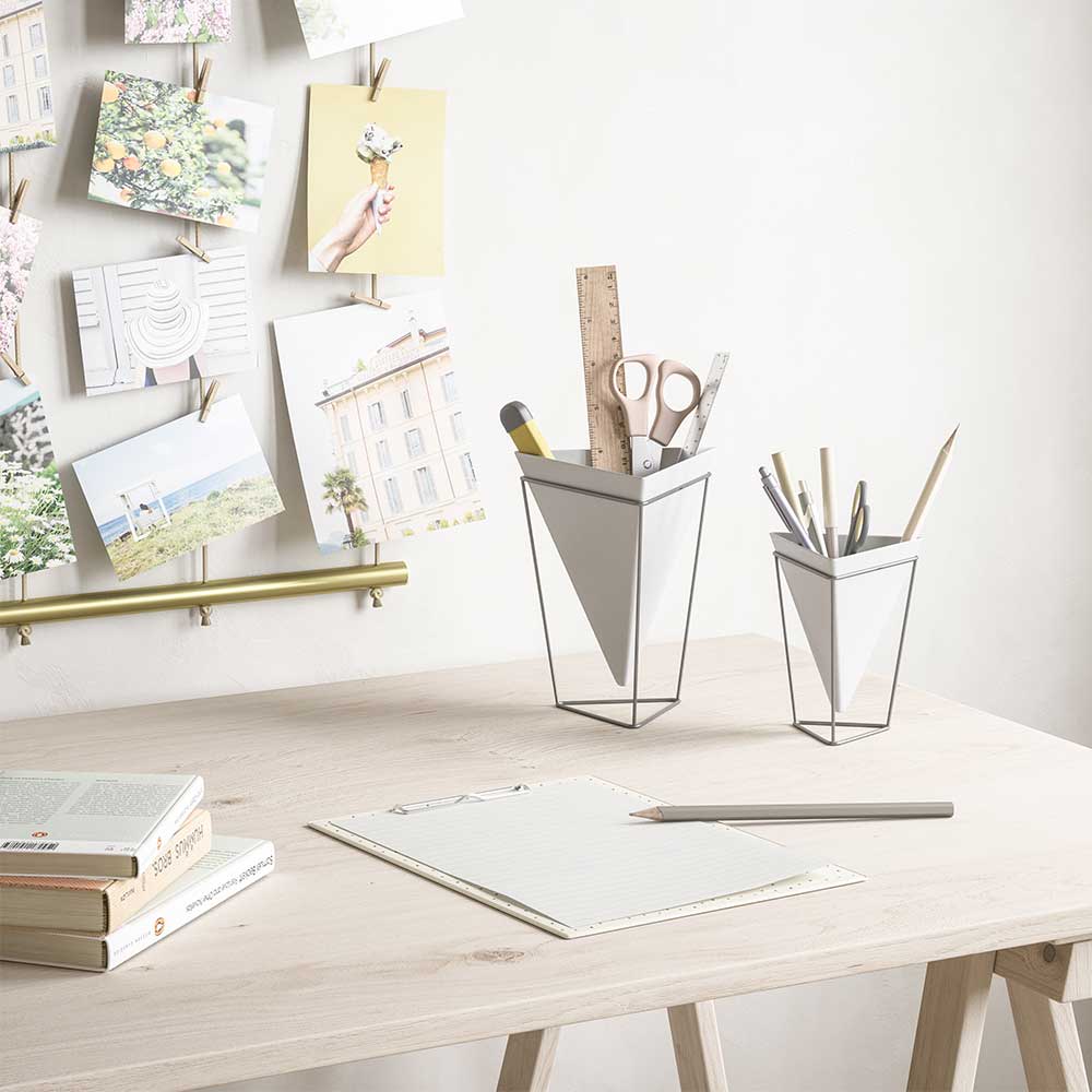 סט 2 עציץ שולחני Trigg לבן