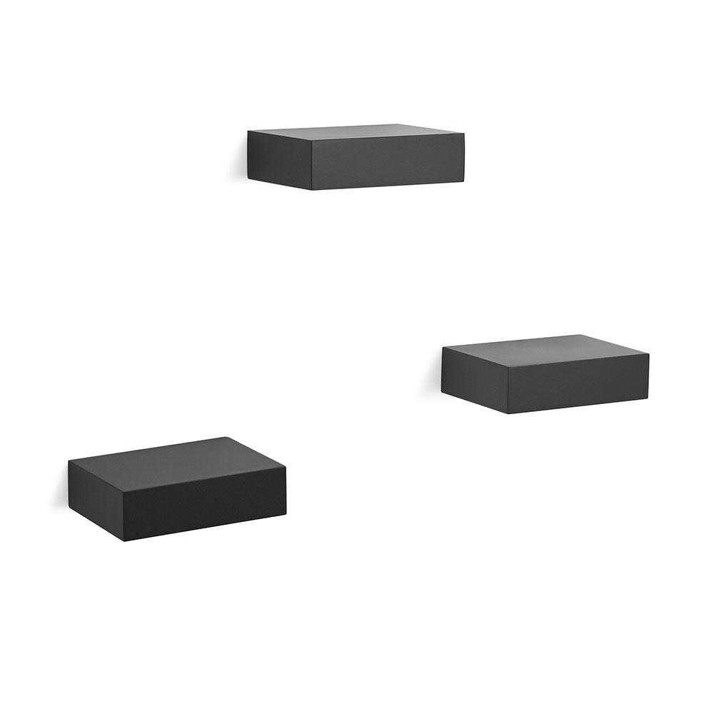 סט 3 מדפים Showcase שחור