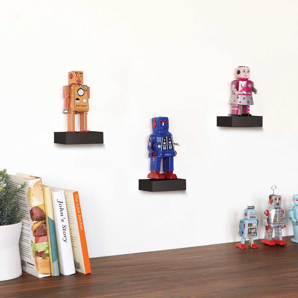 סט 3 מדפים Showcase שחור