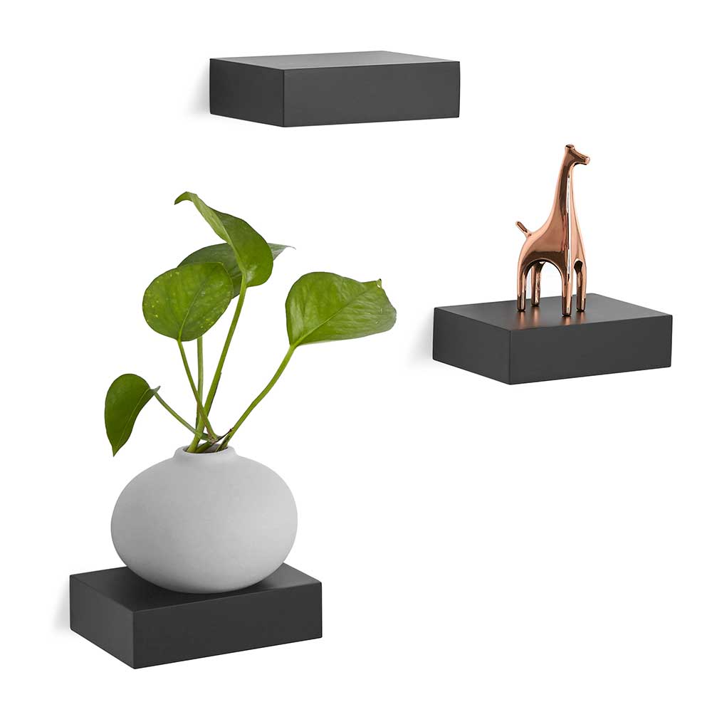 סט 3 מדפים Showcase שחור