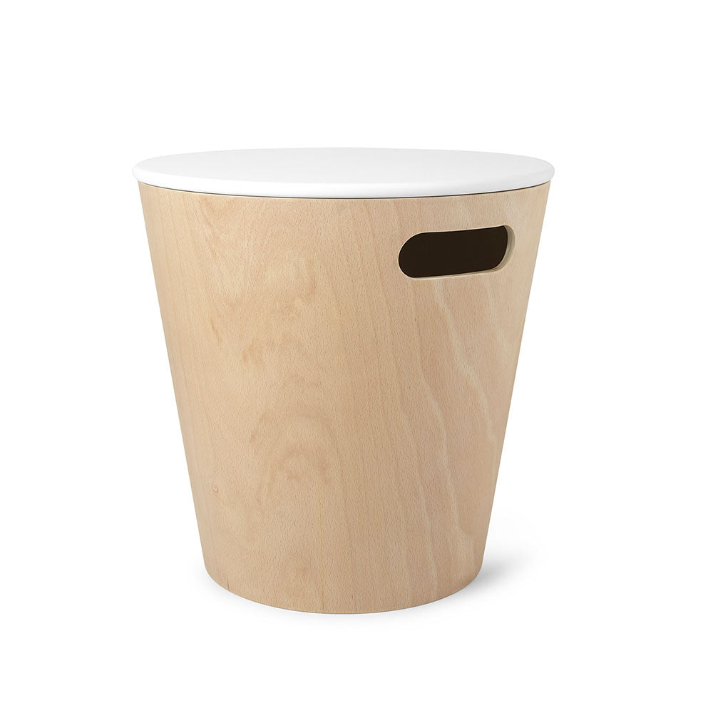 שרפרף עץ לאחסון עם מכסה