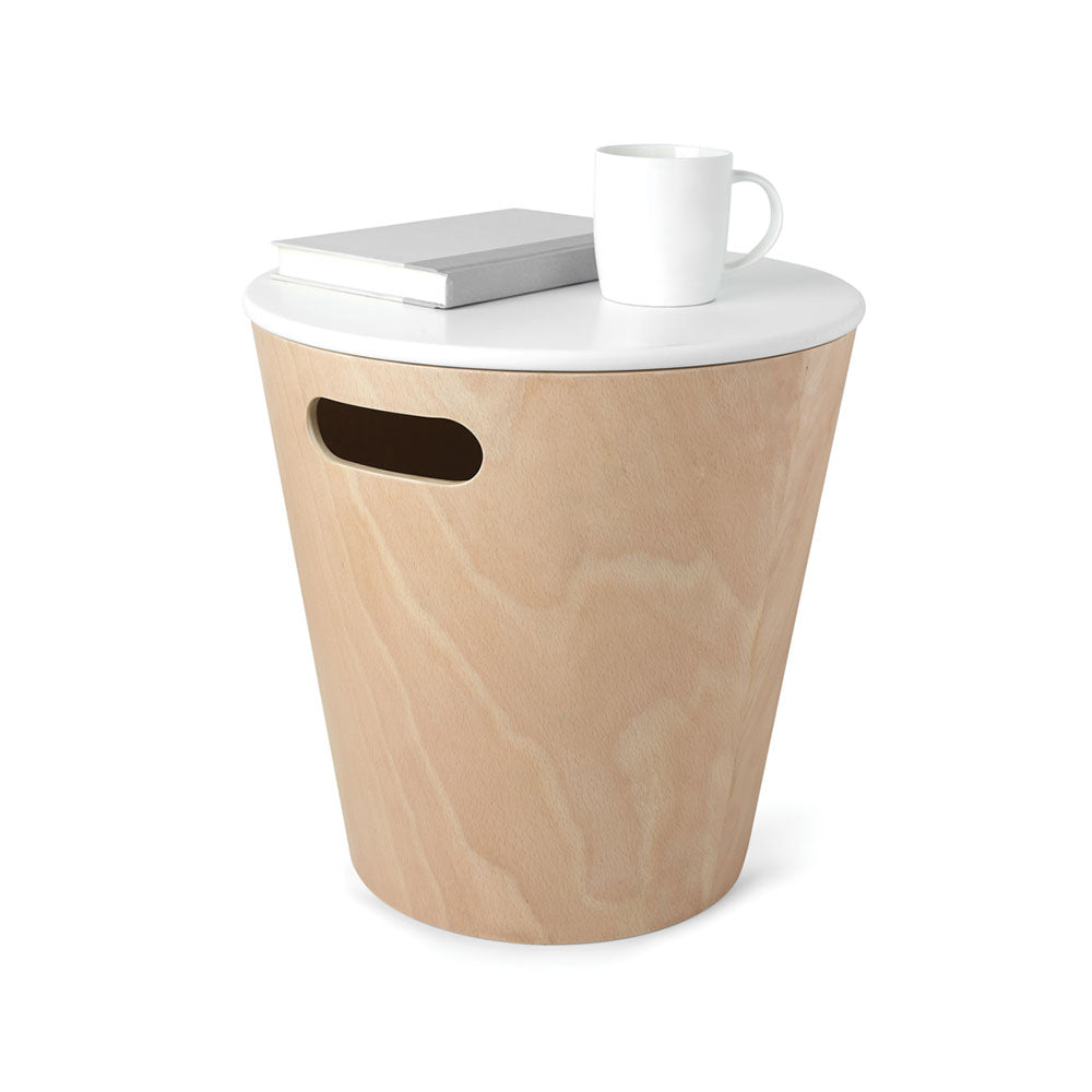 שרפרף עץ לאחסון עם מכסה