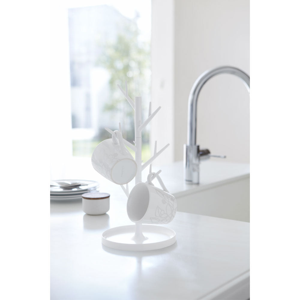 מעמד לייבוש כלים לבן