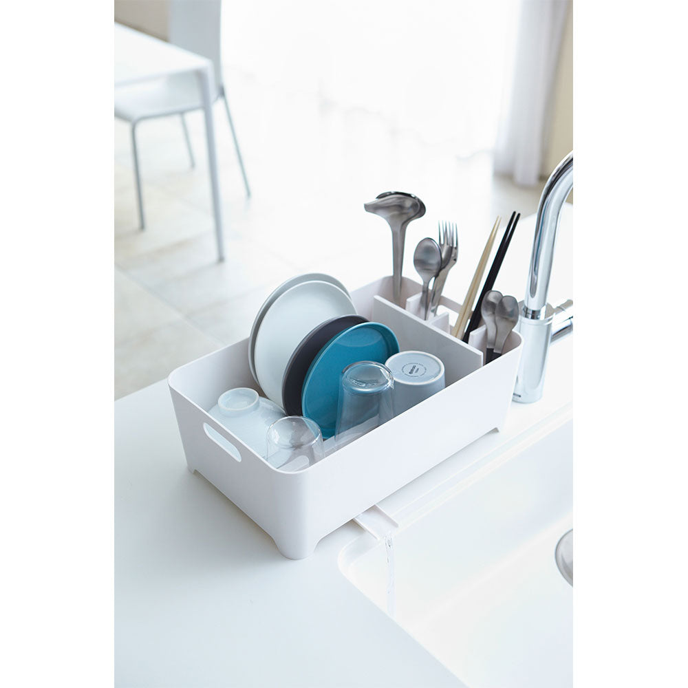 מתקן ייבוש כלים מרובע לבן