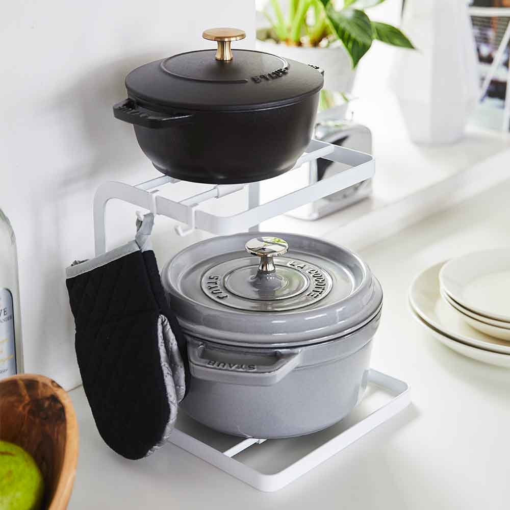 ארגונית לסירים/צלחות לבן