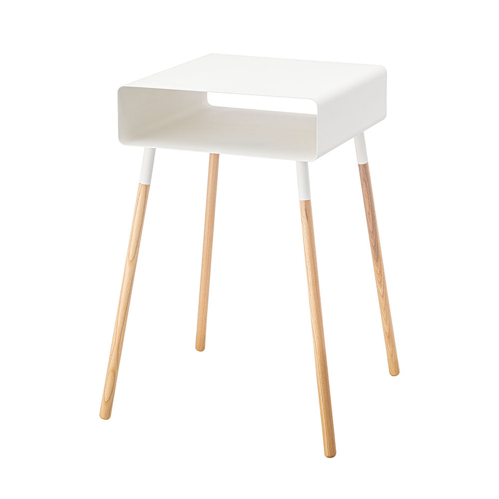 שולחן אחסון צד גבוה לבן