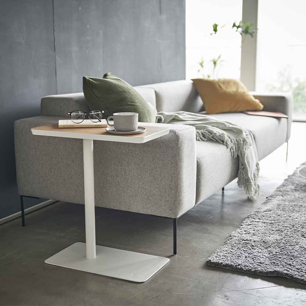 שולחן צד הזזה לבן