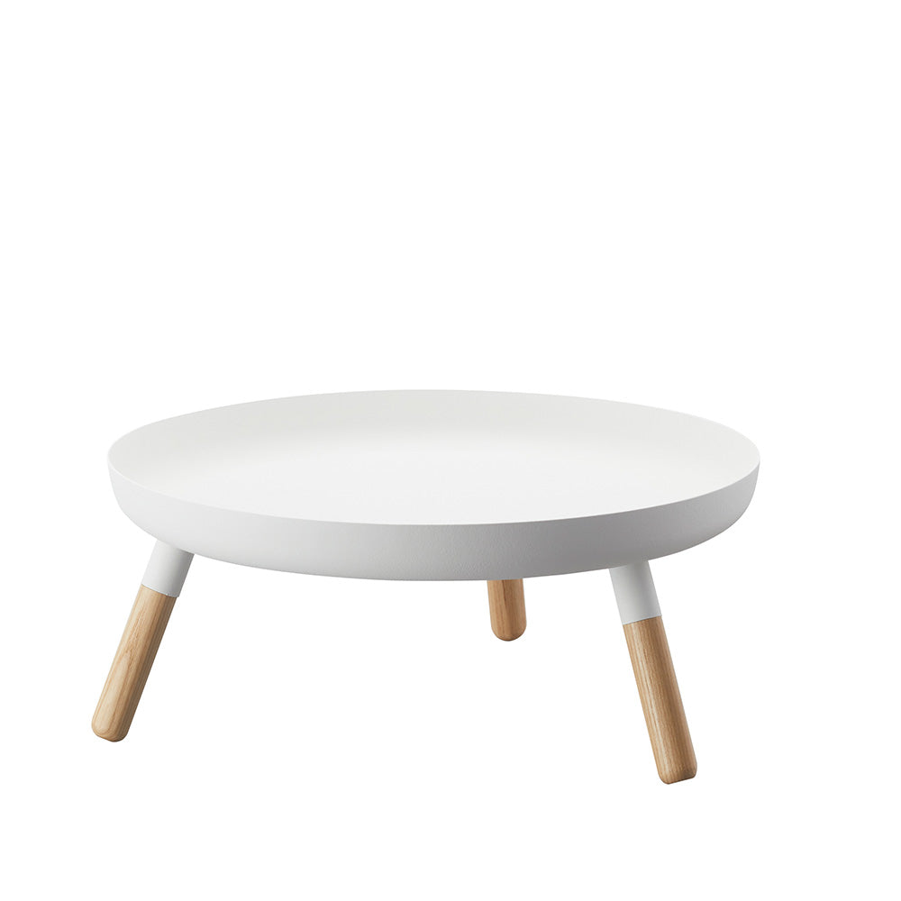 מגש לבן עם רגליי עץ