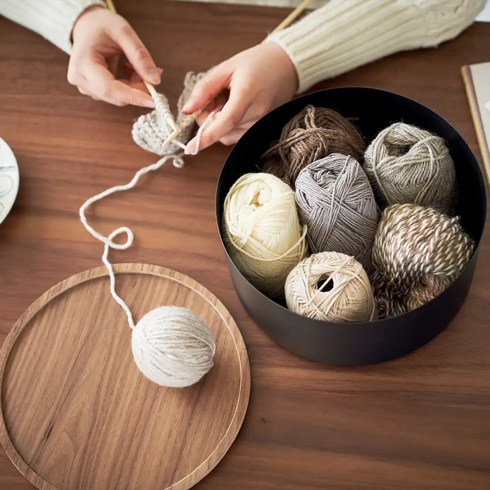 קופסא עגולה עמוקה לאחסון שחור