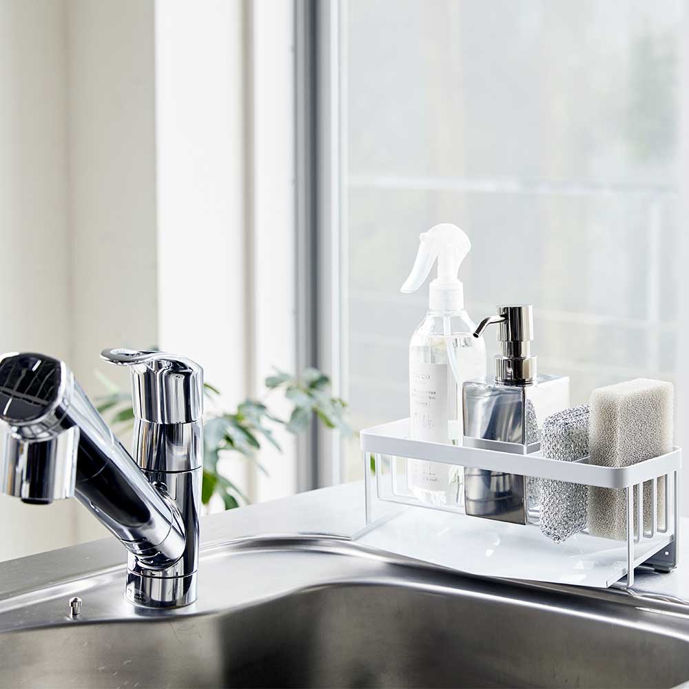 מעמד לספוג וסבון לבן