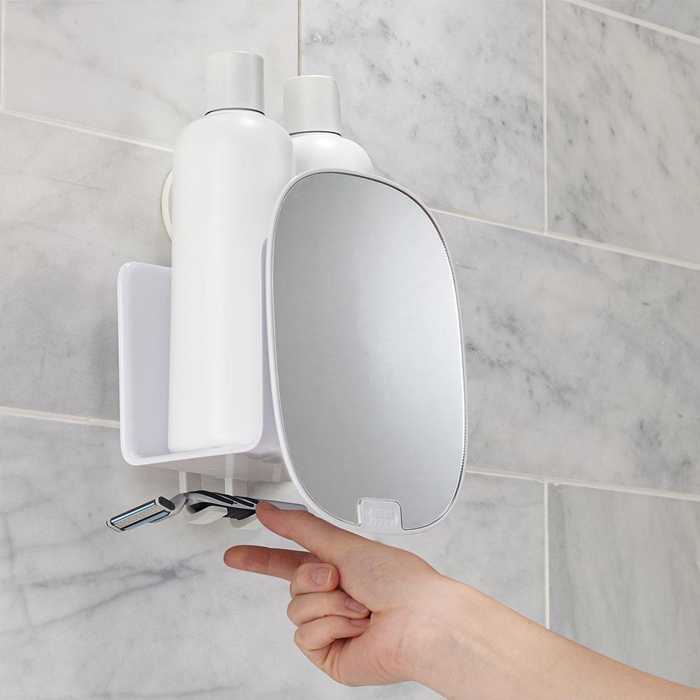 Straight bathtub stand with white mirror