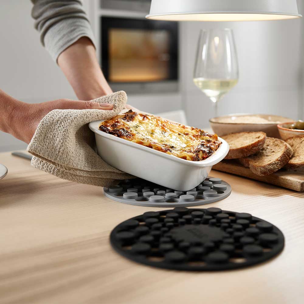 סט מעמדים עגולים מסיליקון אפור