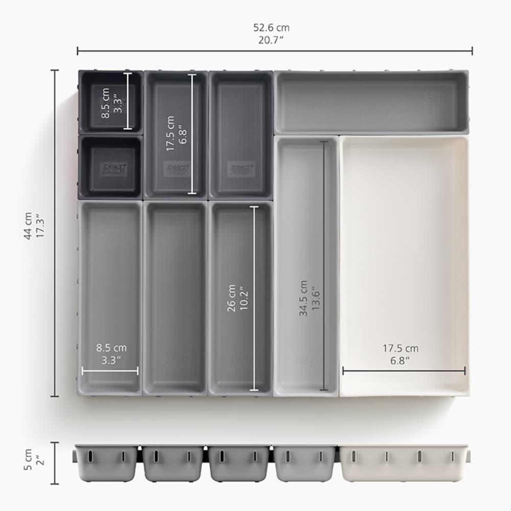 ארגונית סכום Drawer אפור 10 חלקים