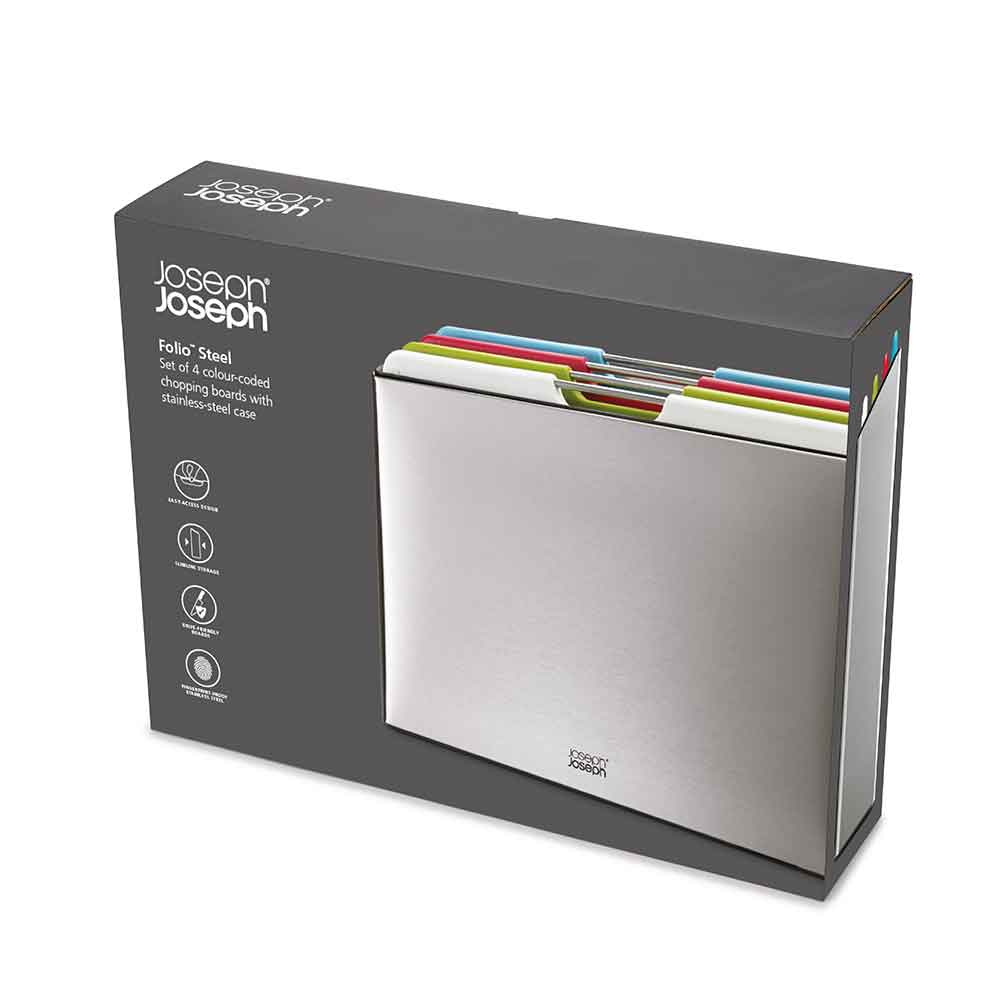 סט 4 קרשי חיתוך Folio כסוף