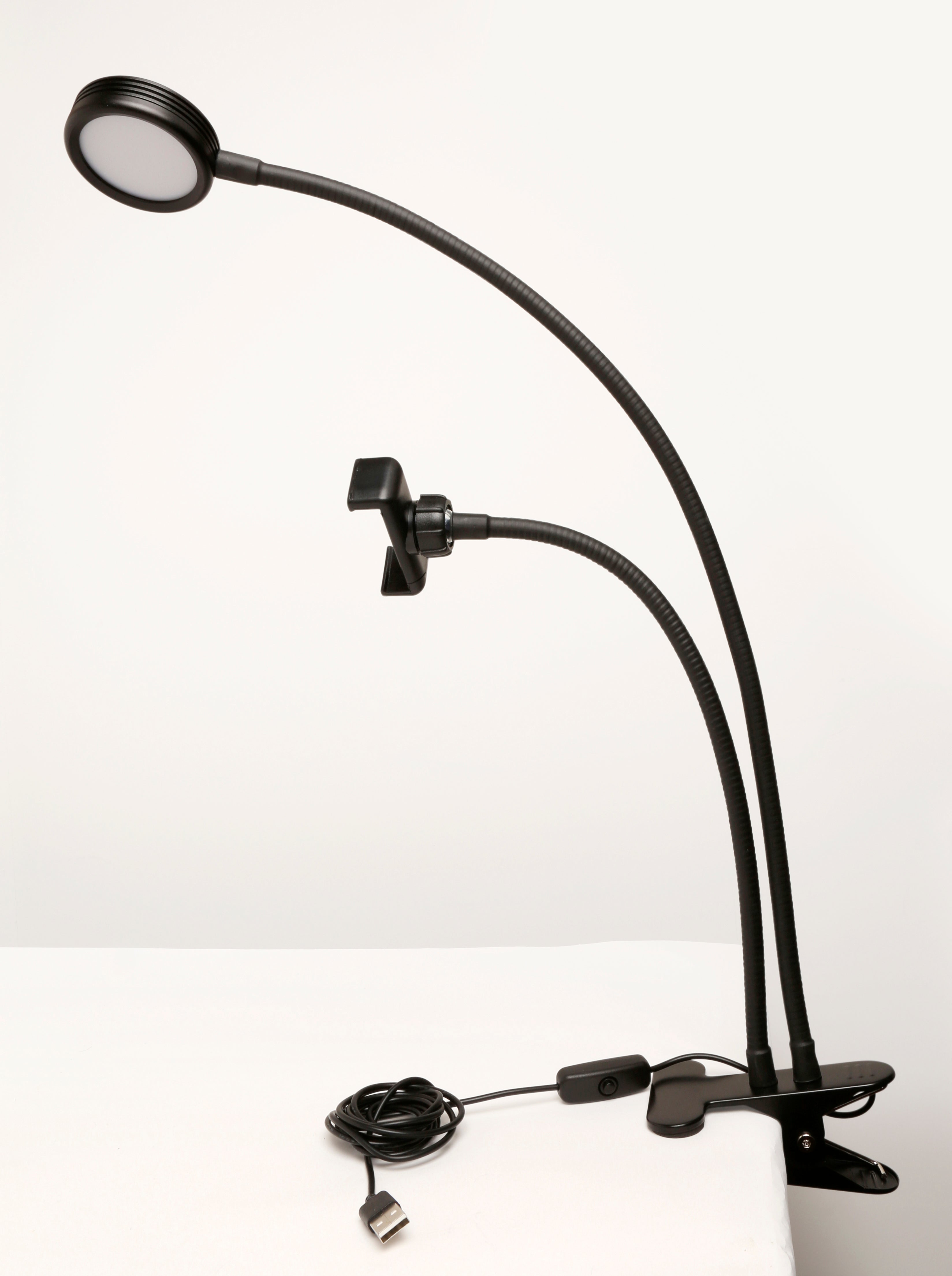 מעמד לטלפון עם מנורה