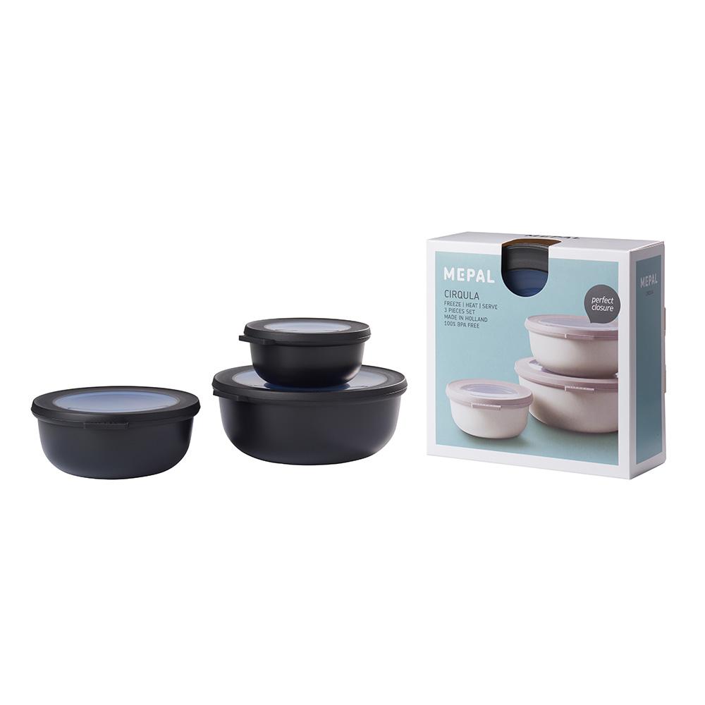 סט 3 קופסאות אחסון CIRQULA M שחור