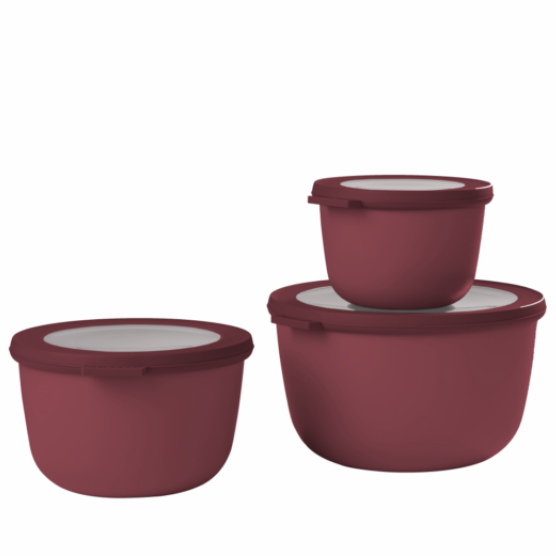 סט 3 קערות אחסון CIRQULA L דובדבן