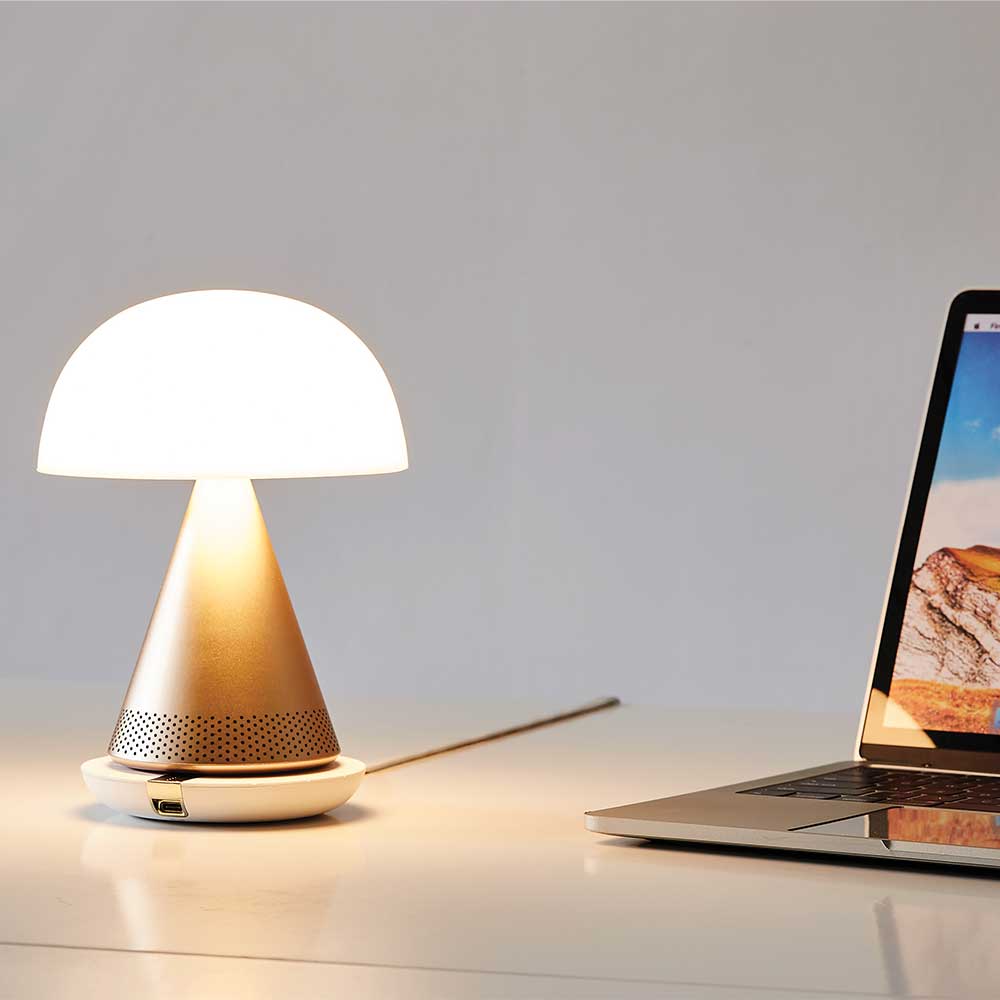 Mina audio מנורה+רמקול זהב