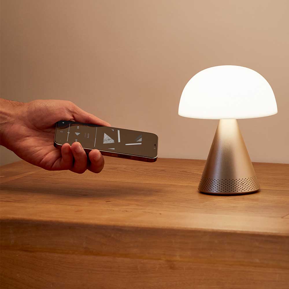 Mina audio מנורה+רמקול זהב