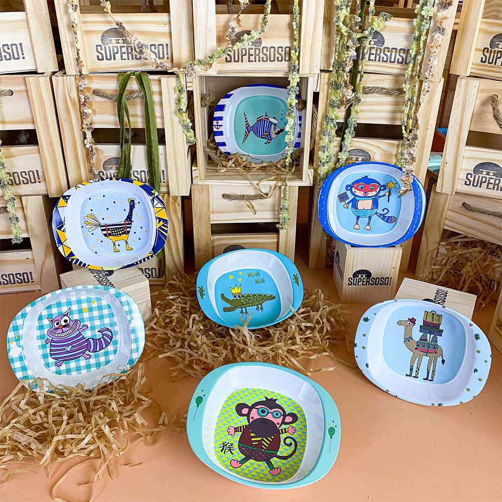 Children's bowl blue monkey
