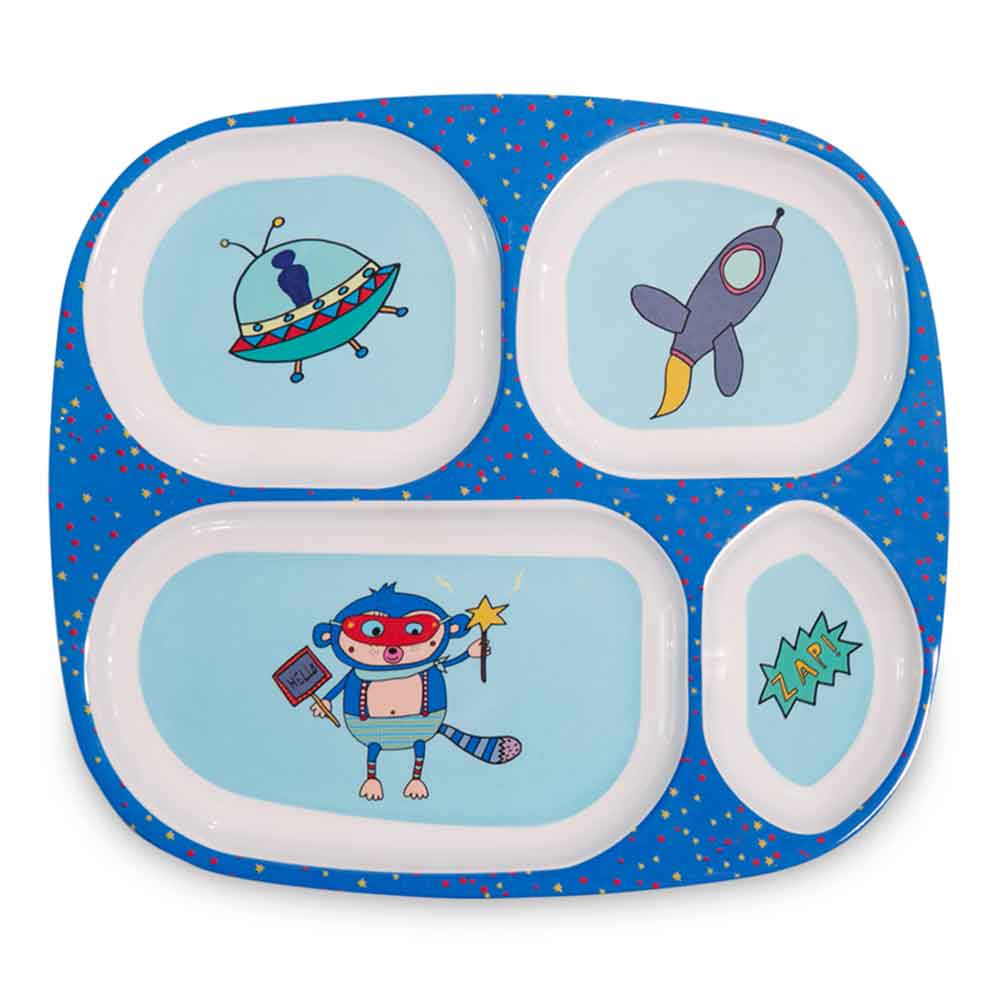Blue Monkey Divided Plate