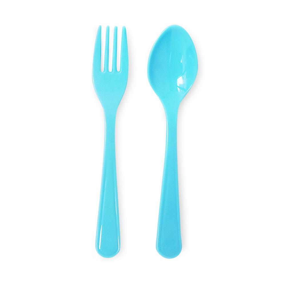 Supersooso blue fork and spoon