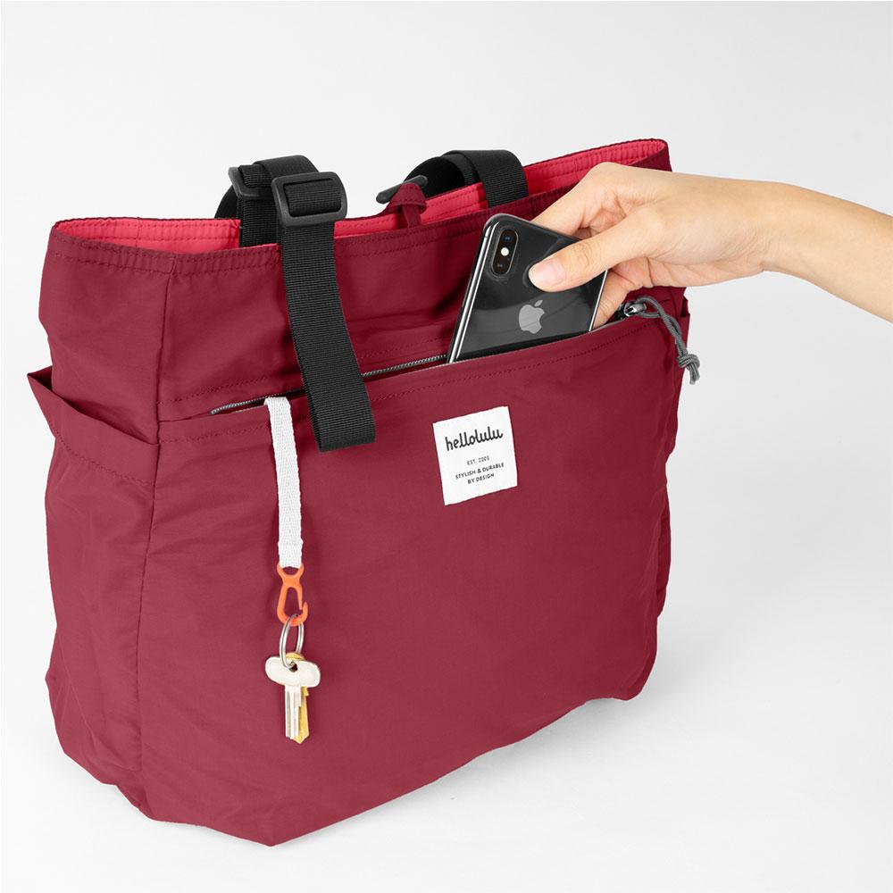 תיק tote דו צדדי - אדום\ורוד HELLOLULU 02