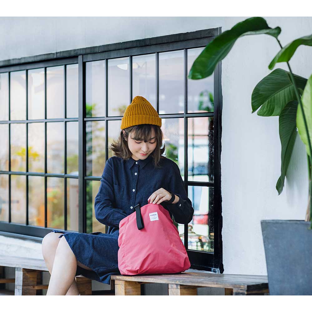 תיק tote דו צדדי - אדום\ורוד HELLOLULU דוגמנית 04