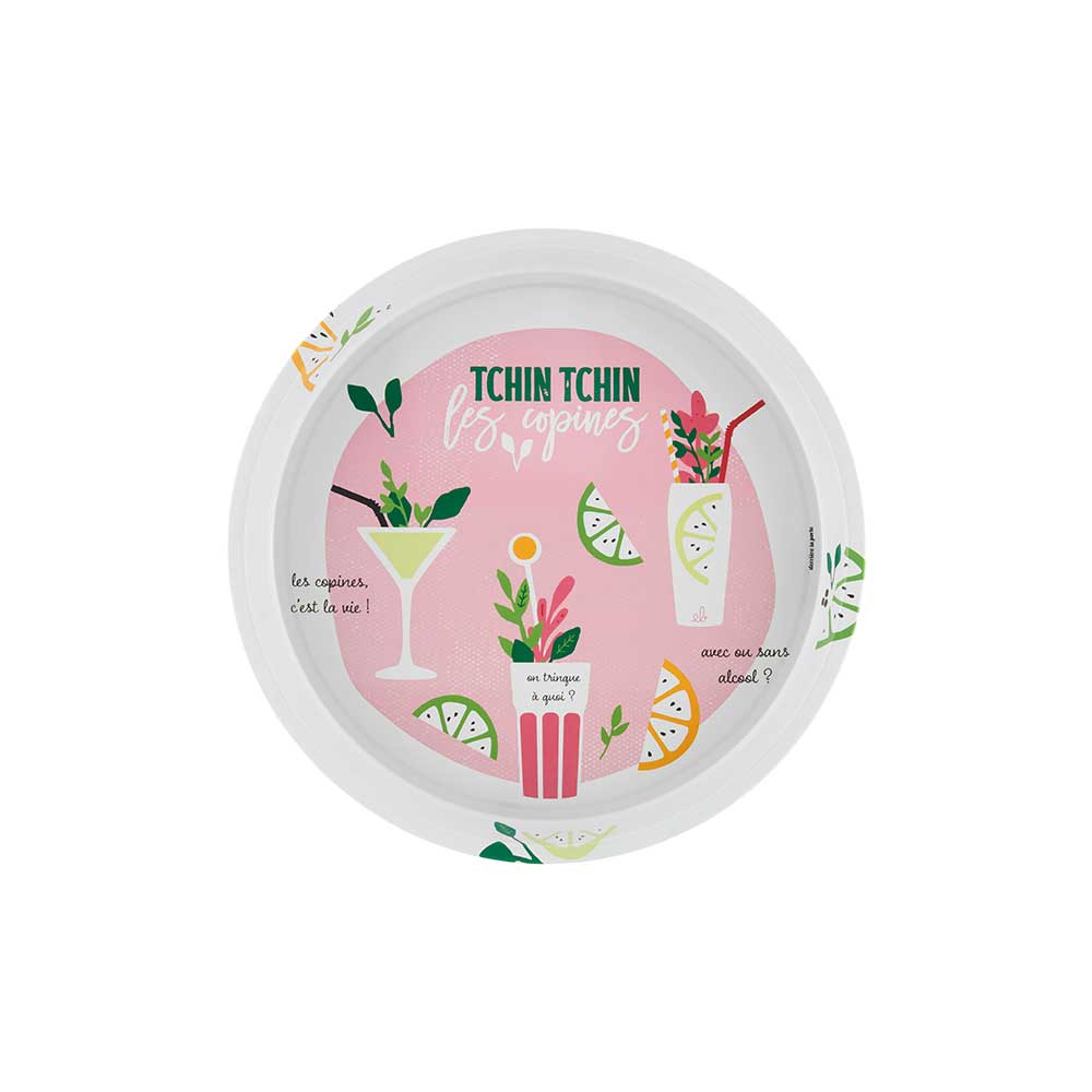 מגש עגול קטן משקאות