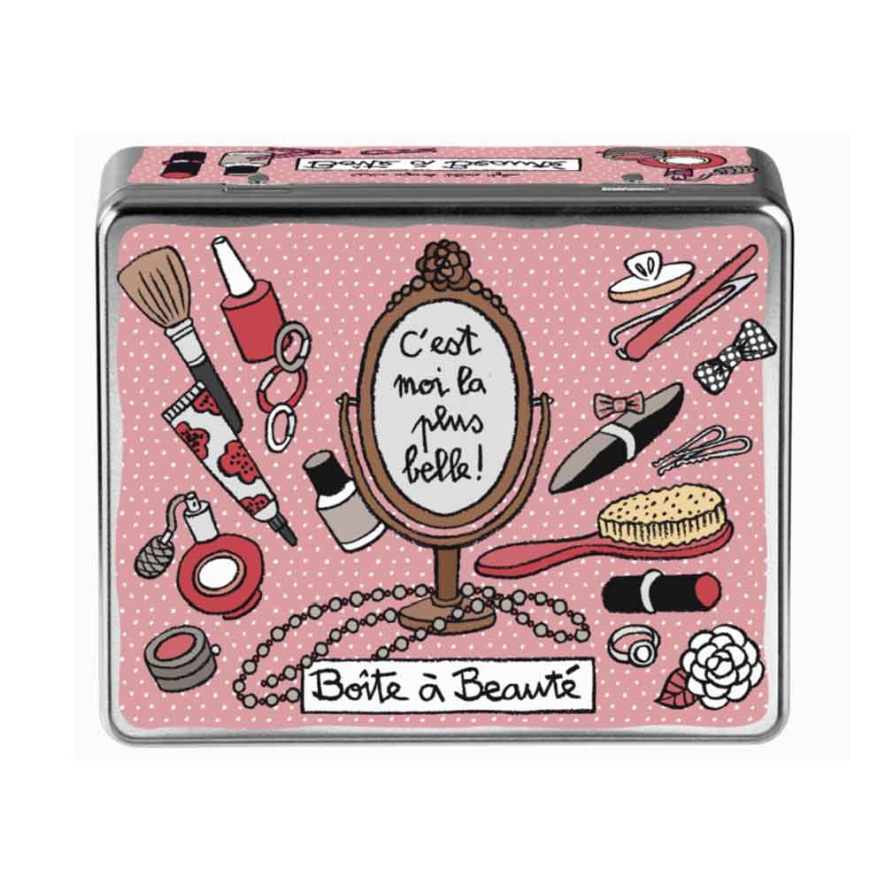 קופסת מתכת מרובעת M איפור