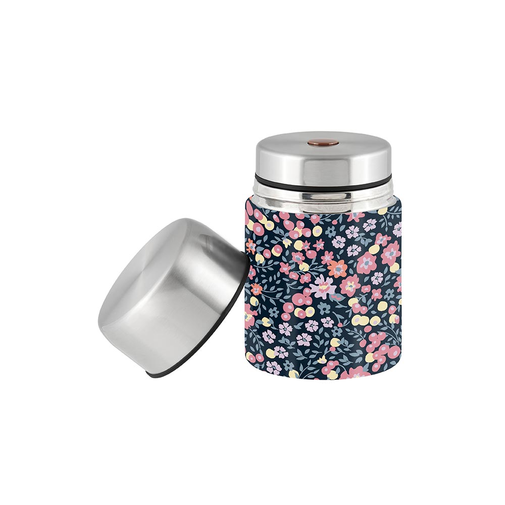 Floral Blue Thermal Lunch Box