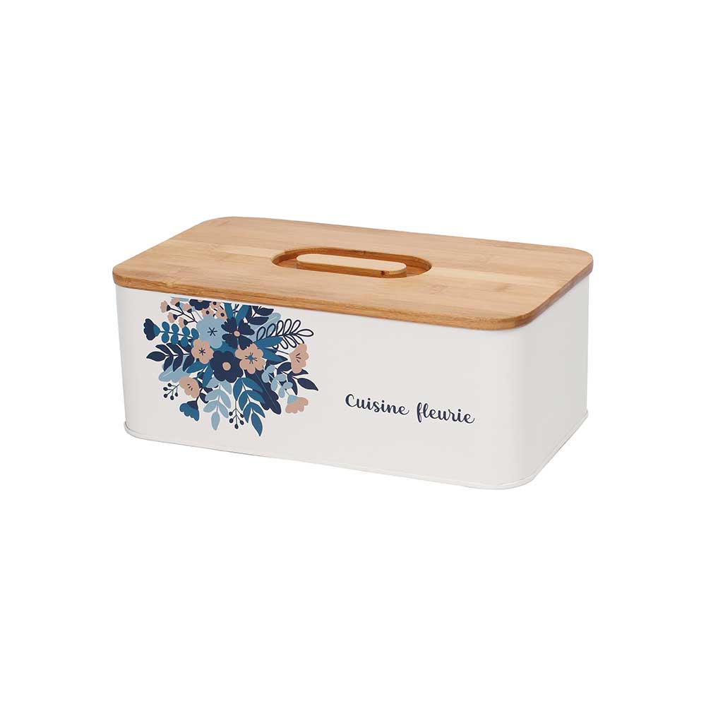 Large floral kitchen metal box