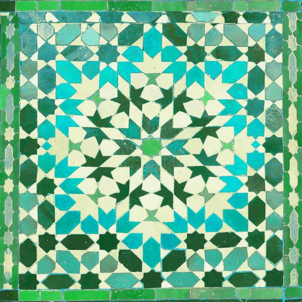 מפיות אוררינטלי ירוק תכלת