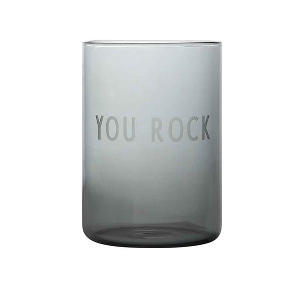 כוס שתייה זכוכית You Rock אפור