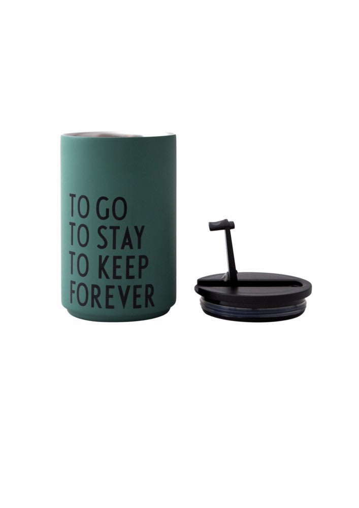 Dark green thermal drinking cup
