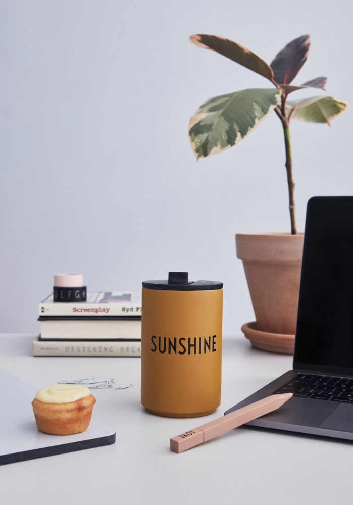 כוס שתיה תרמית חרדל SUN