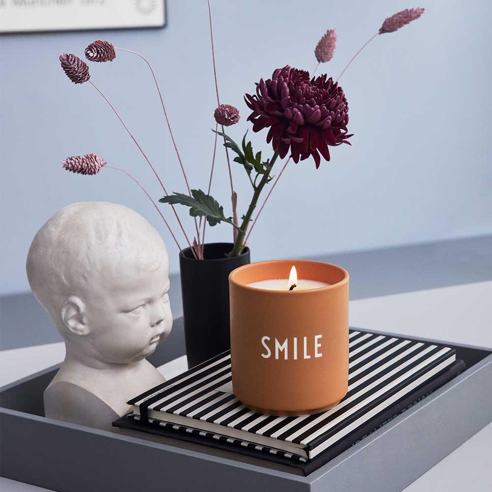 Large candle Smile peach