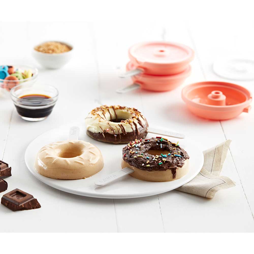 סט 4 תבניות להכנת גלידות בצורת פרעצל ודונאטס