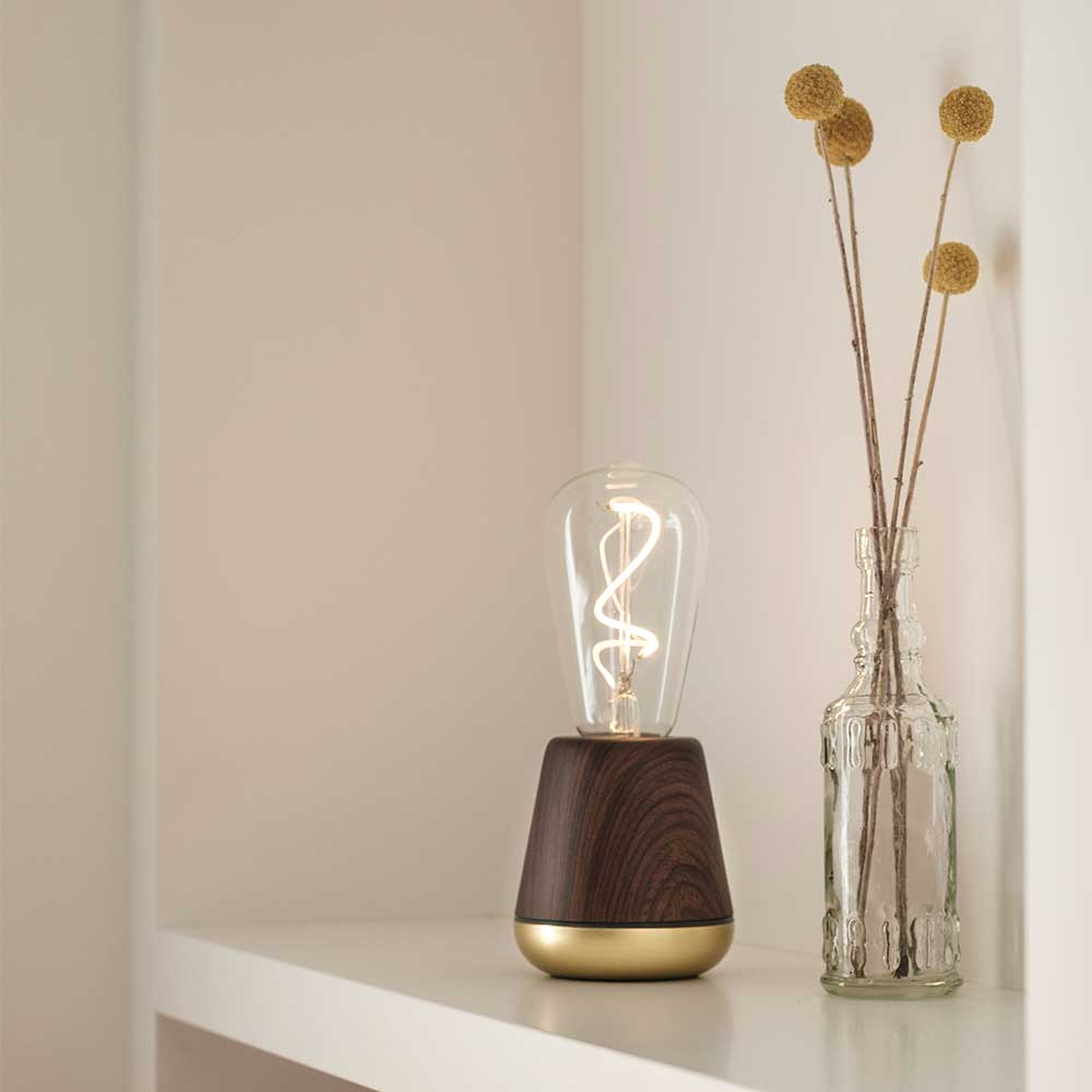 Rechargeable candle lamp One dark wood