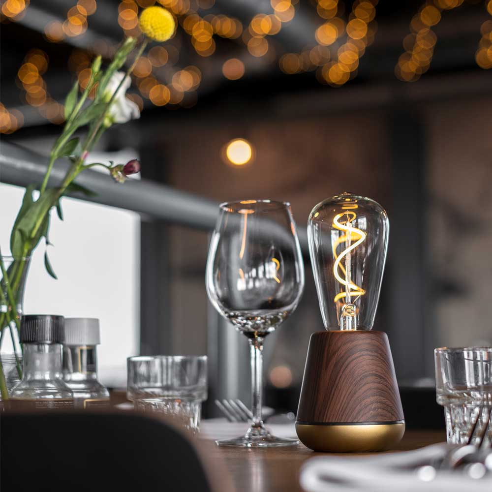Rechargeable candle lamp One dark wood