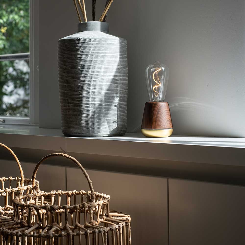 Rechargeable candle lamp One dark wood