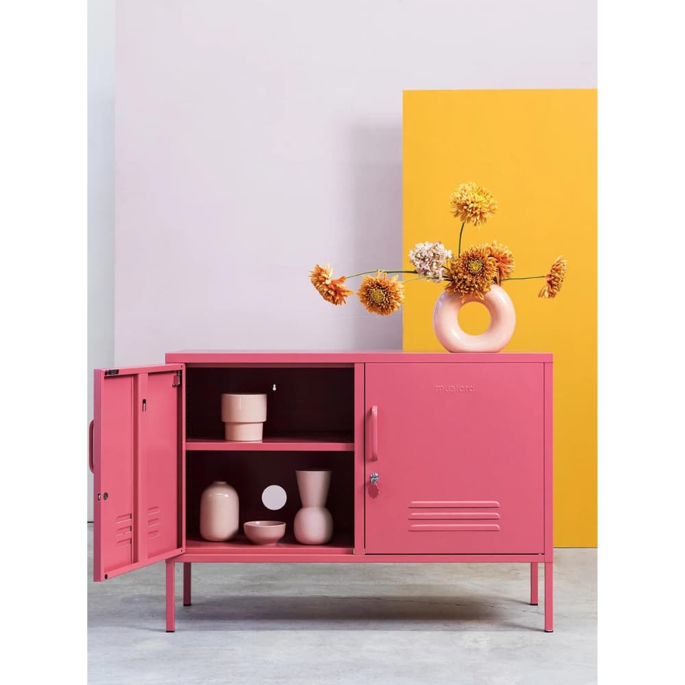 ארונית מתכת Lowdown ורוד כהה