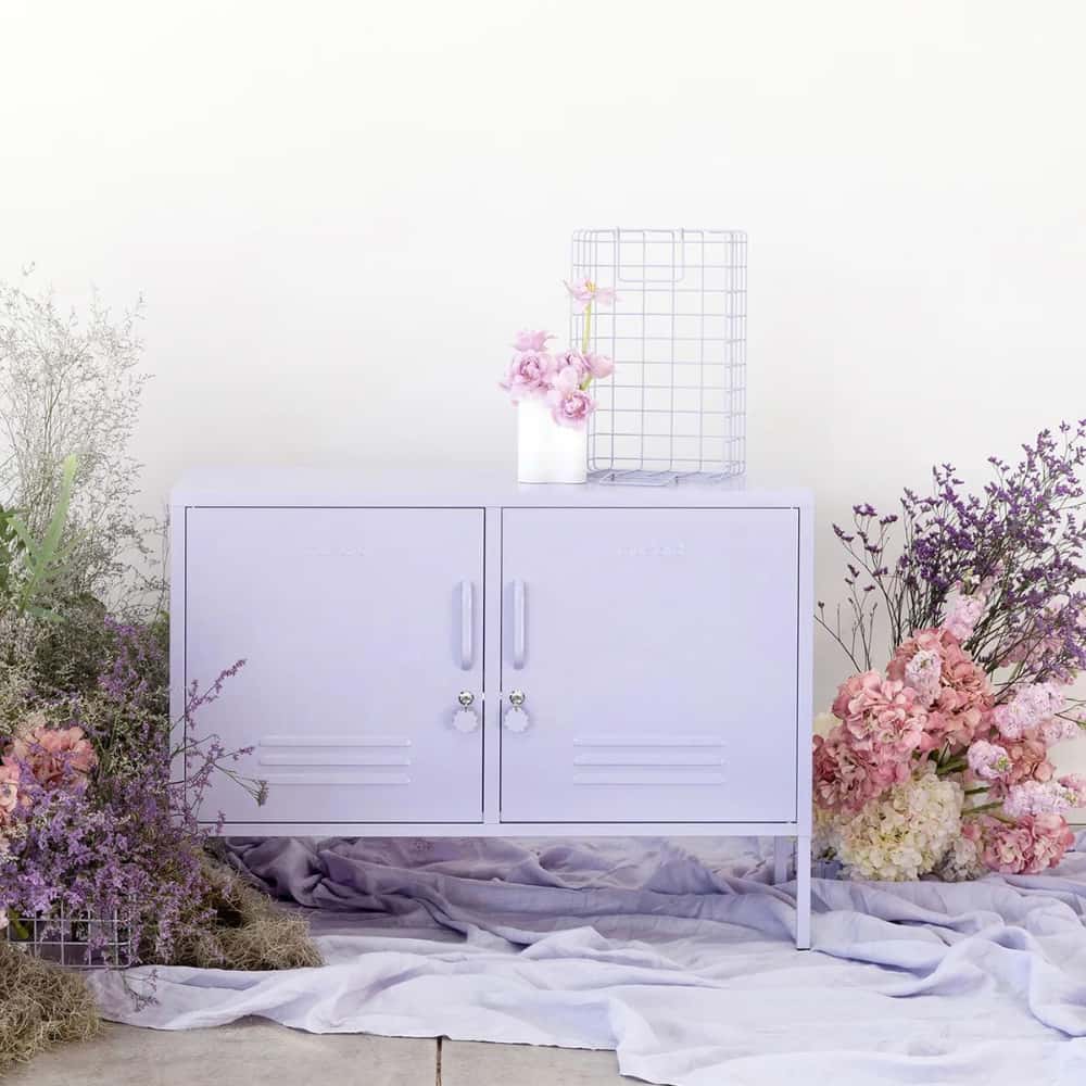 ארונית מתכת Lowdown סגול בהיר