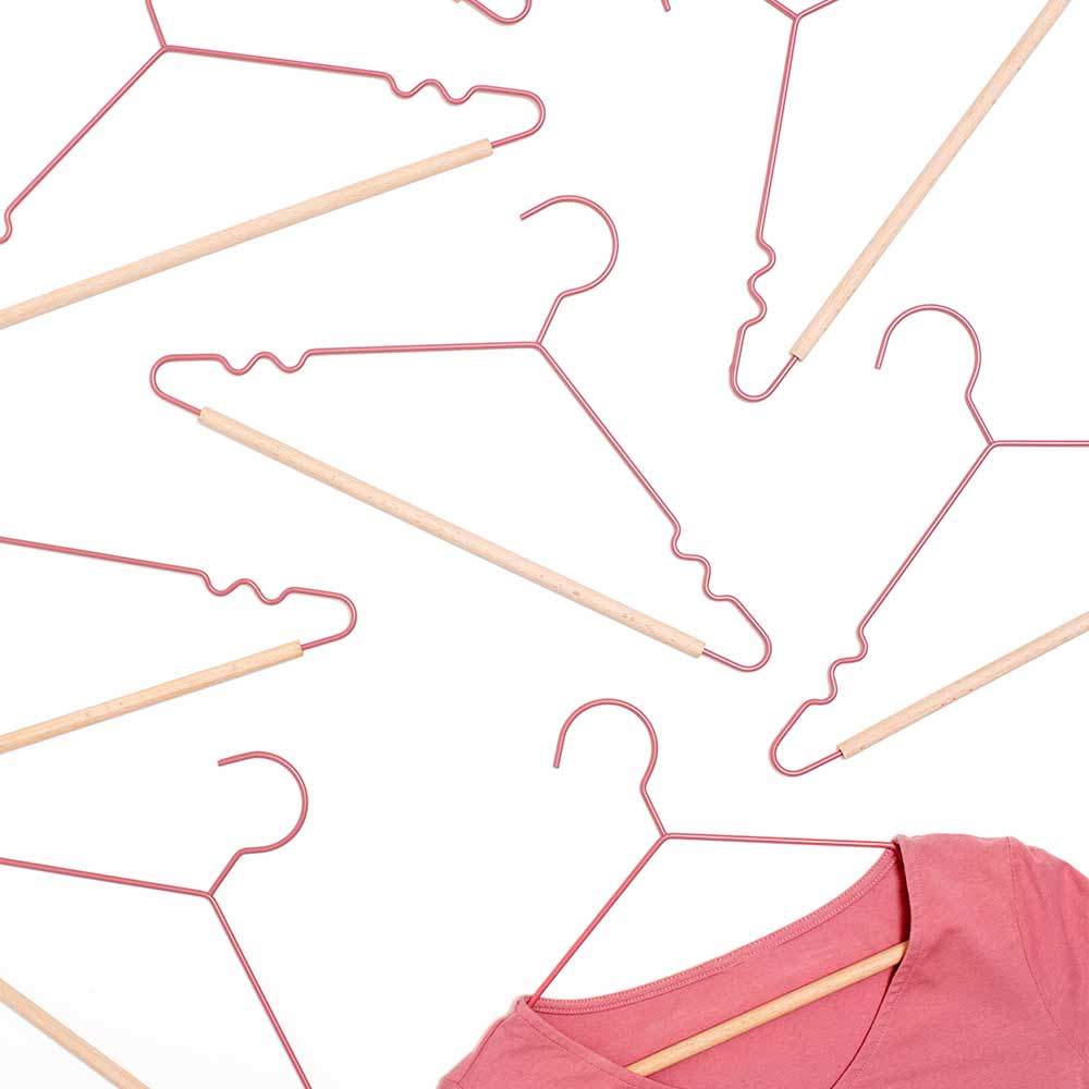 סט 10 קולבים למבוגרים ורוד כהה