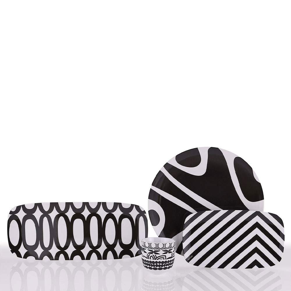 מגש מלבני קטן Black White